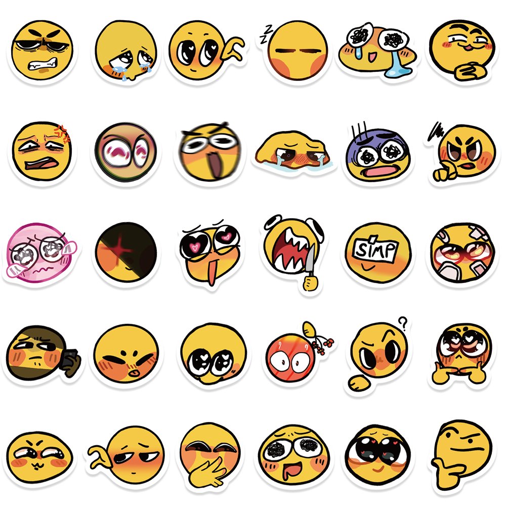 60Pcs Cute Expression MEME Cartoon Graffiti Stickers DIY Phone Guitar Laptop Notebook Suitcase Cup Waterproof Sticker Kids