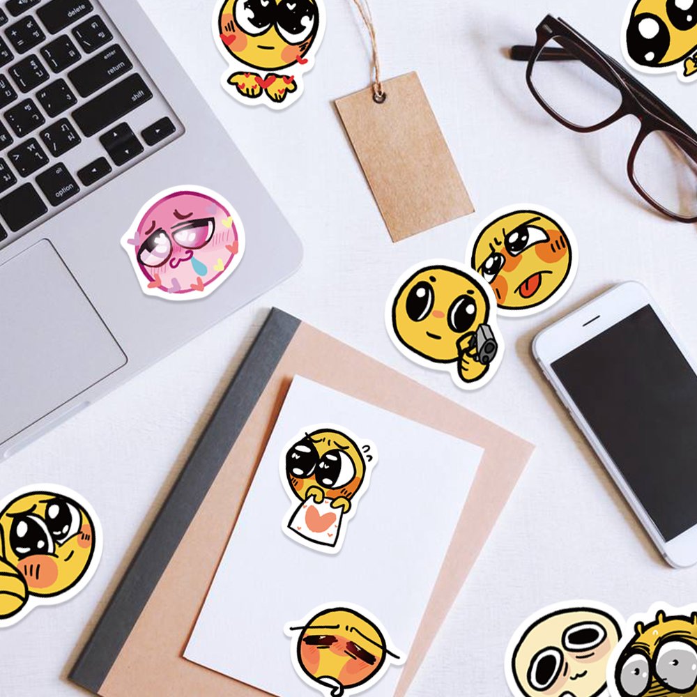 60Pcs Cute Expression MEME Cartoon Graffiti Stickers DIY Phone Guitar Laptop Notebook Suitcase Cup Waterproof Sticker Kids