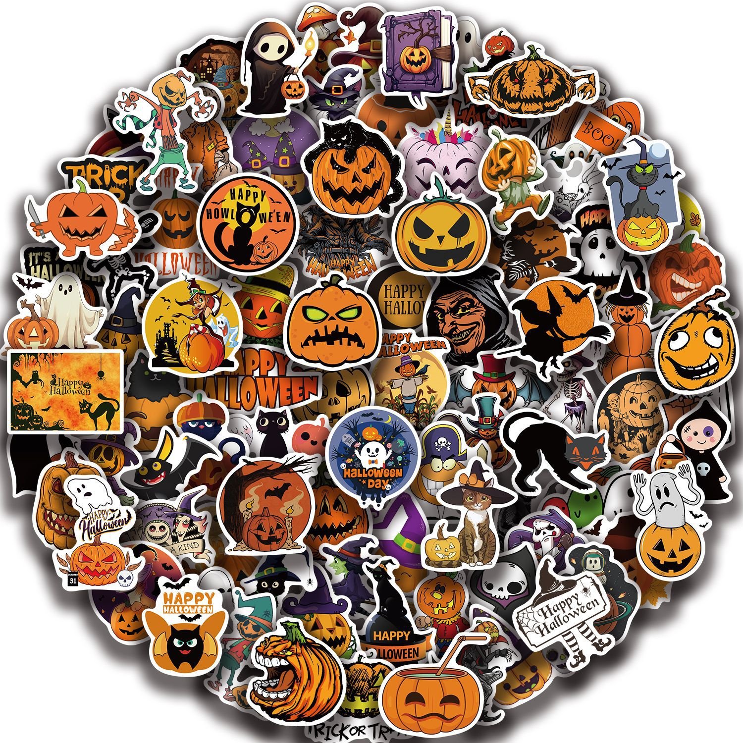 Design Product Labels Maker Self Adhesive Vinyl Round Waterproof Paper Custom Printing Logo Label All Saints' Day Stickers