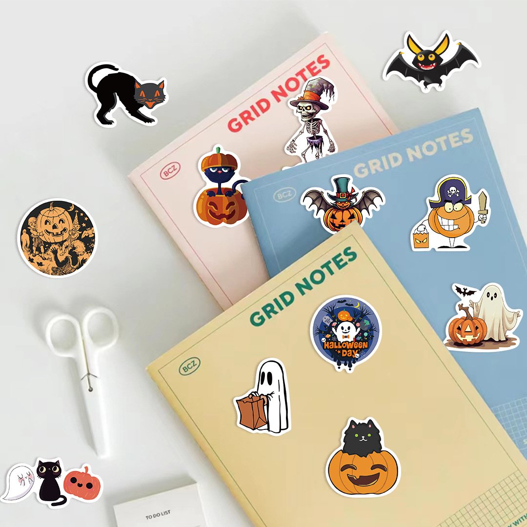 Design Product Labels Maker Self Adhesive Vinyl Round Waterproof Paper Custom Printing Logo Label All Saints' Day Stickers
