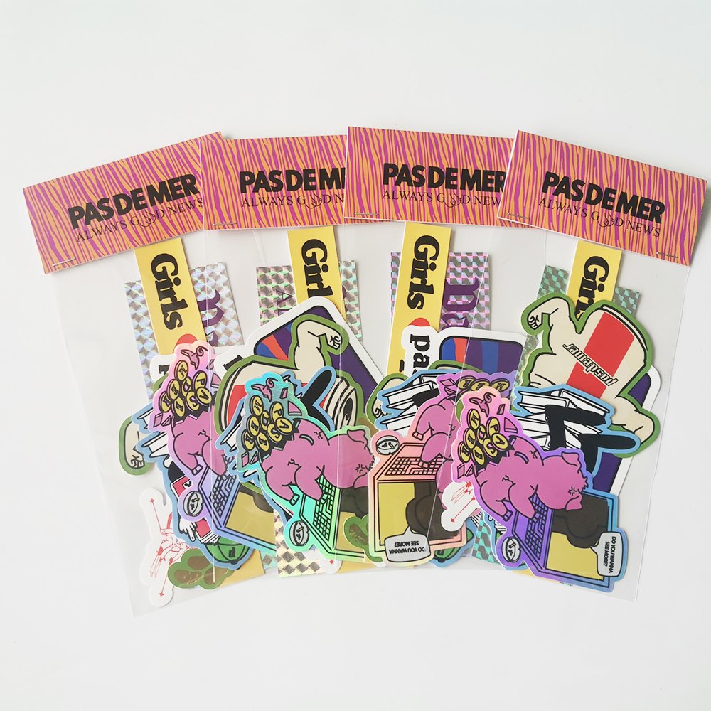Packing Supplier Custom Label Sticker Adhesive Custom Cartoon Sticker Sheet Waterproof Custom Sticker Packs with Head Card