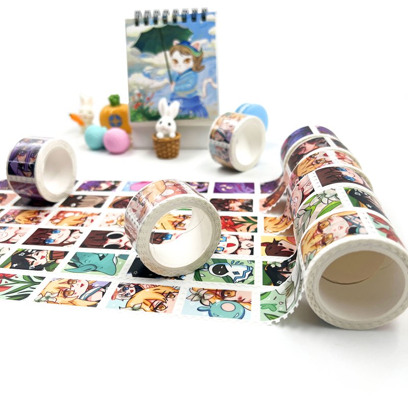 Factory Customized Cartoon Cute Stickers Roll Low Price High Quality Washi Tape