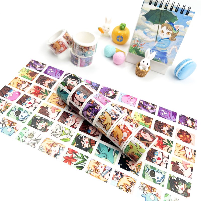 Factory Customized Cartoon Cute Stickers Roll Low Price High Quality Washi Tape