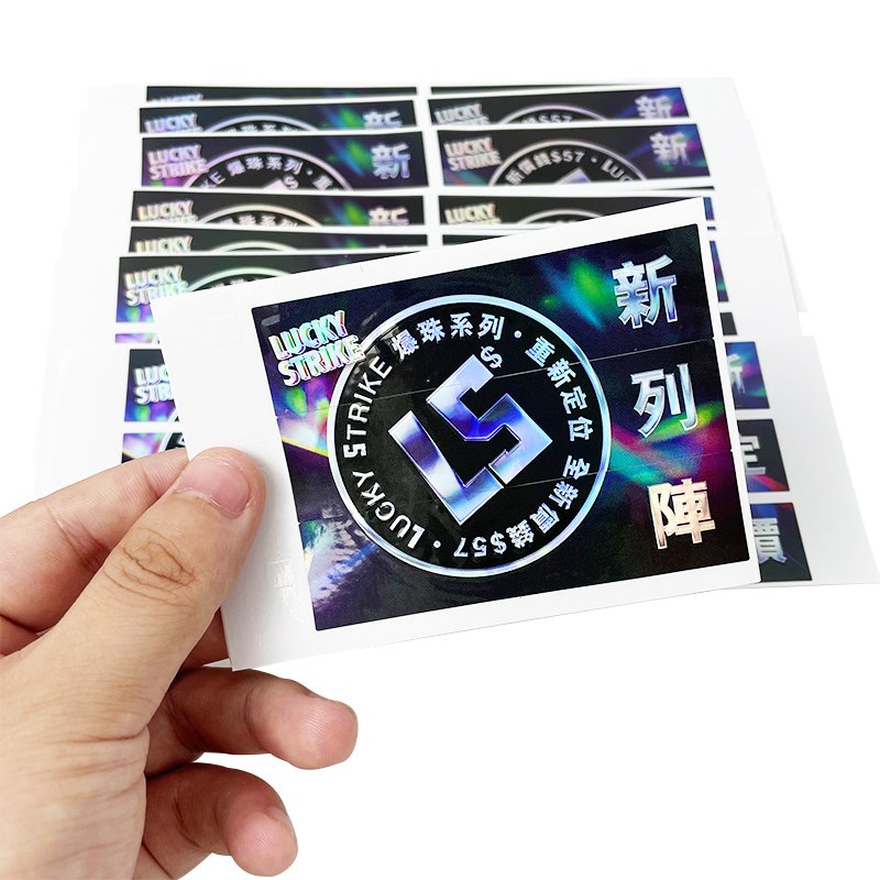 Factory wholesale high quality printing of luxury laser label waterproof packaging stickers