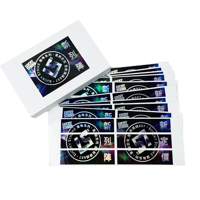 Factory wholesale high quality printing of luxury laser label waterproof packaging stickers