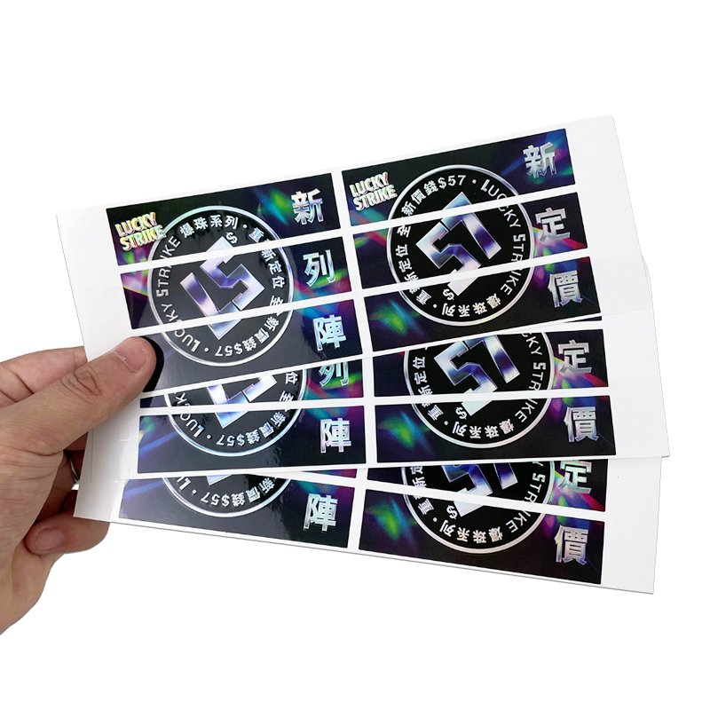 Factory wholesale high quality printing of luxury laser label waterproof packaging stickers