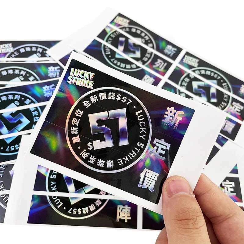 Factory wholesale high quality printing of luxury laser label waterproof packaging stickers