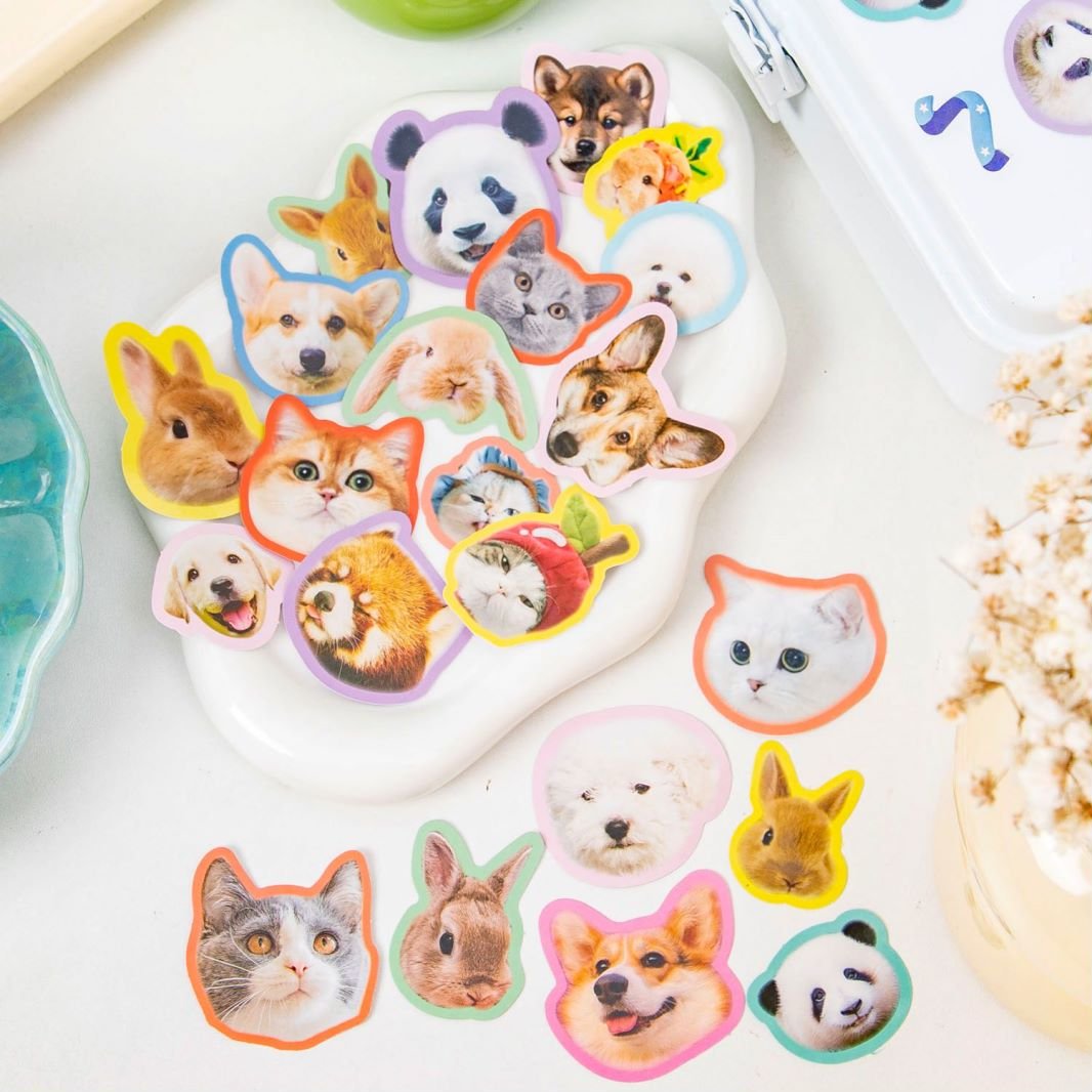 STICKERS PUNK 40 Pcs/pack Cute Cartoon Animal Stickers Farm Zoo Animal Stickers For Water Bottle Laptop Scrapbooking 05058