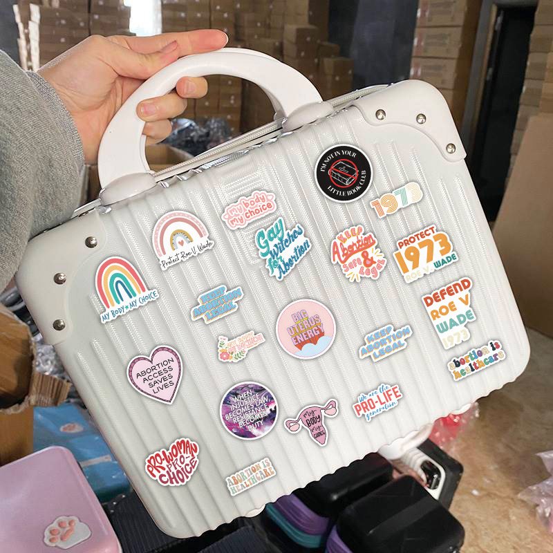50Pcs Sticker Pack Cool Feminism Decorative Aesthetic Stickers Custom Logo Promotional Die Cut Cartoon Stickers for Water Bottle