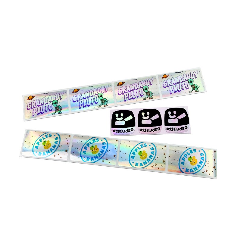 Factory wholesale luxury printing self-adhesive laser label packaging holographic waterproof stickers