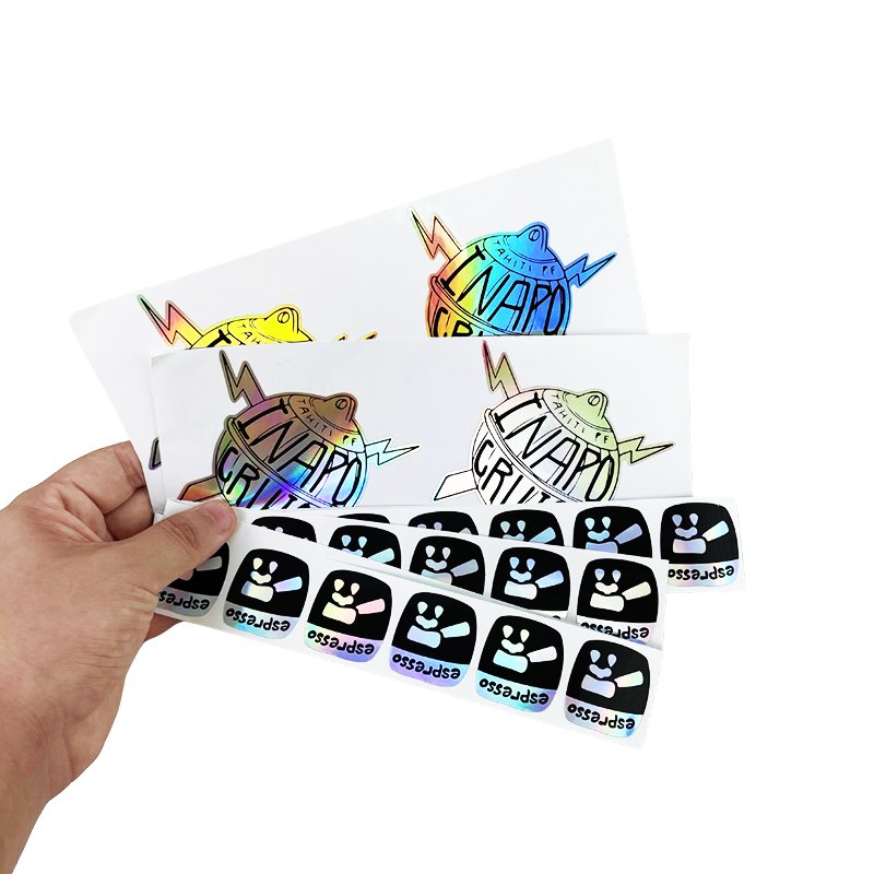 Factory wholesale luxury printing self-adhesive laser label packaging holographic waterproof stickers