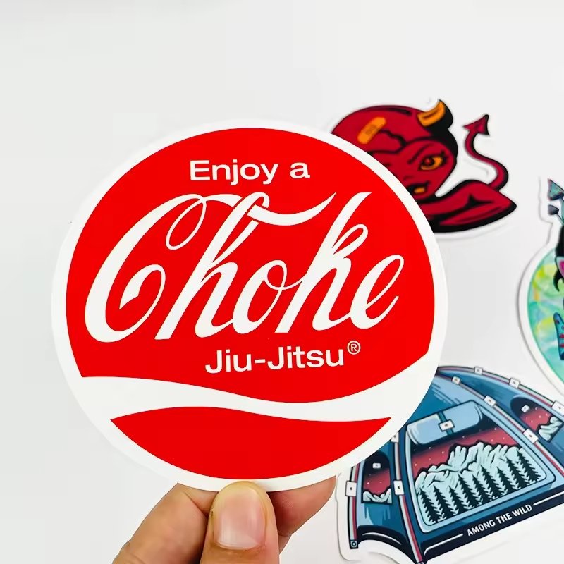 Can Add Logo UV Resist Printed Waterproof Durable Vinyl PVC Decorative Die Cut Custom Cute Cartoon Logo Sticker Custom Stickers