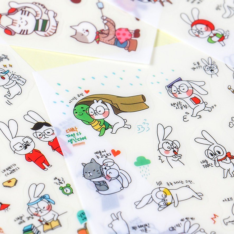 Custom Design ECO Waterproof Transparent PVC PET Cartoon Decorative Stickers For Laptop Diary