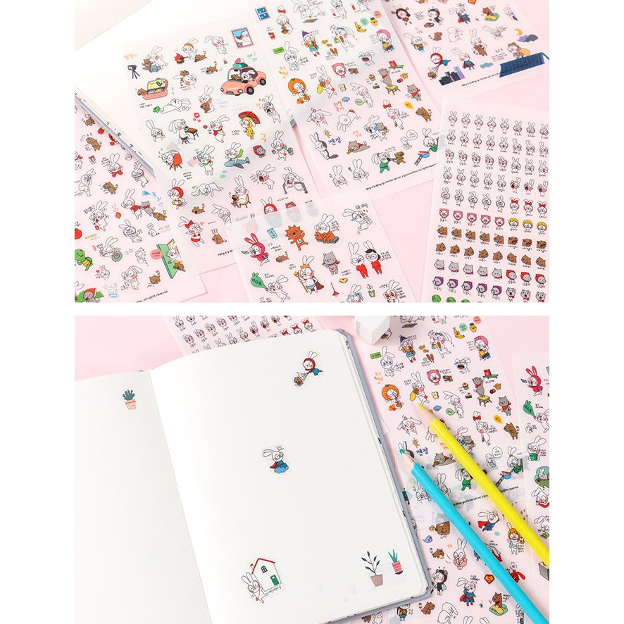 Custom Design ECO Waterproof Transparent PVC PET Cartoon Decorative Stickers For Laptop Diary
