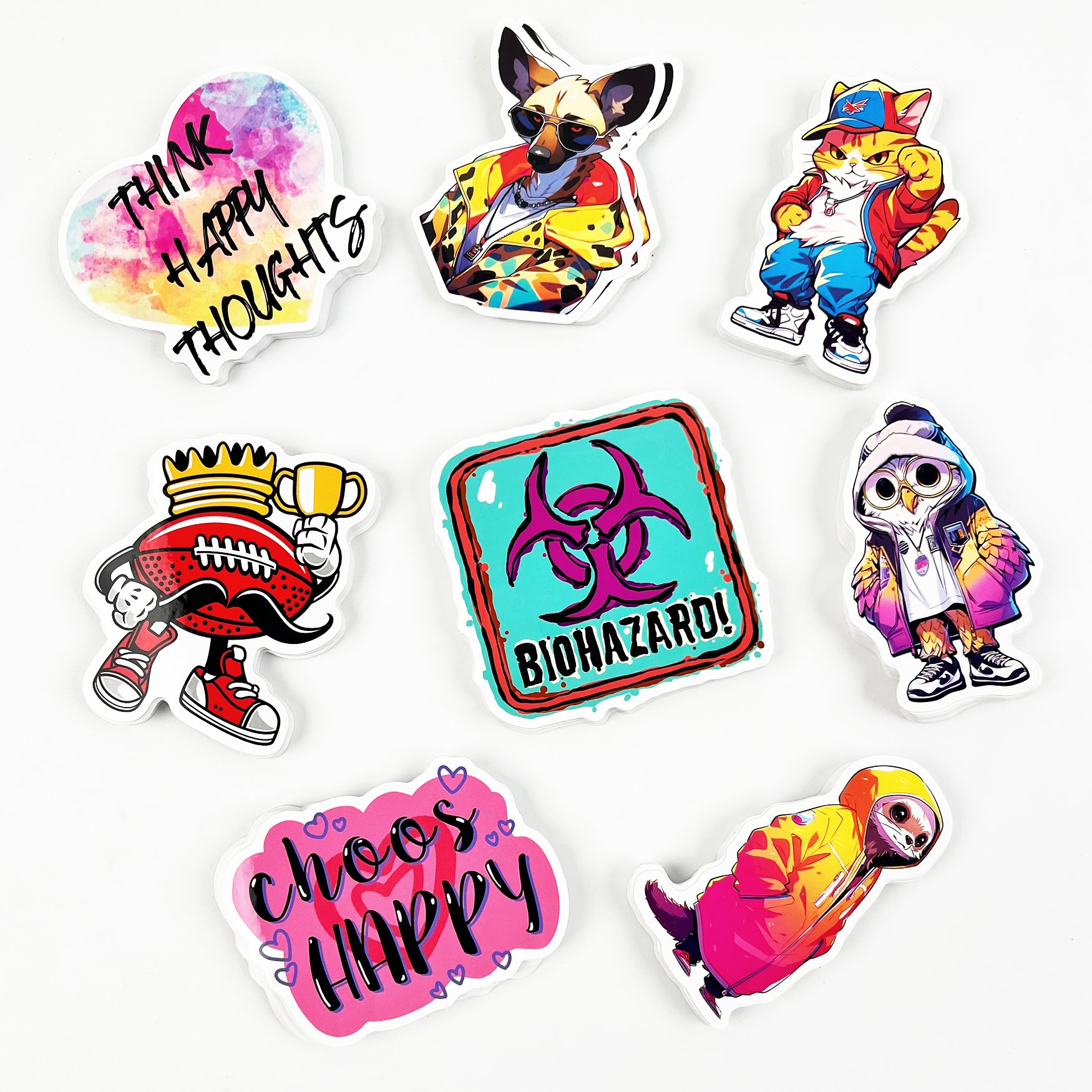 Printing UV Resist Vinyl Waterproof Durable Sticker PVC Weatherproof Self-Adhesive Die Cut Logo Custom Logo Label Stickers