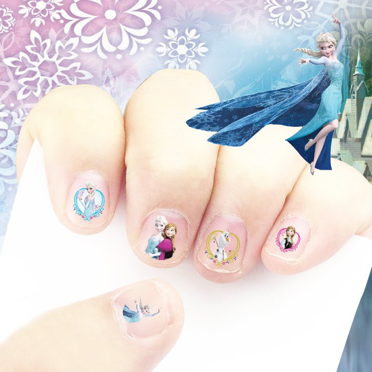Free Sample Frozen Princess Minnie Mermaid Cartoon Girl Nail Stickers For Children