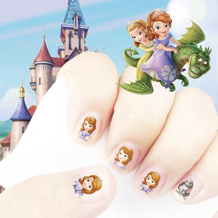 Free Sample Frozen Princess Minnie Mermaid Cartoon Girl Nail Stickers For Children