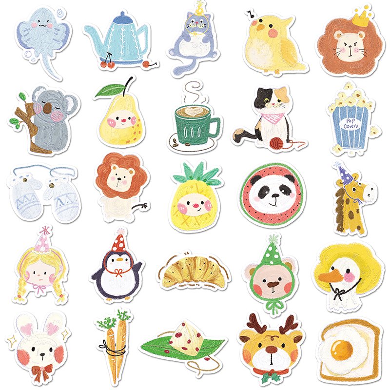 50pcs Hot Sale Cartoon Graffiti Waterproof Custom Sticker Vinyl Original Oil Painting Cartoon Stickers