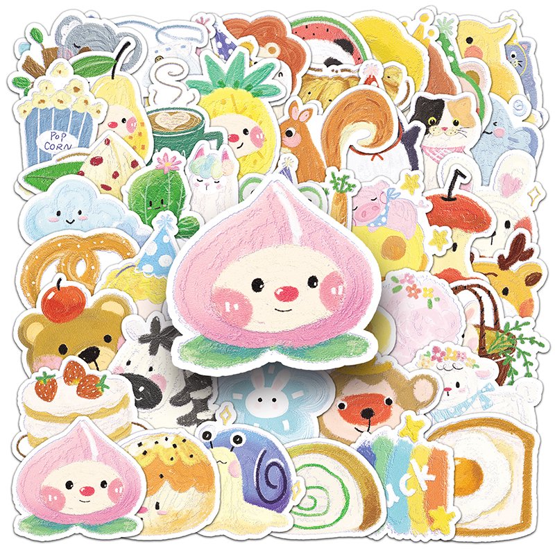 50pcs Hot Sale Cartoon Graffiti Waterproof Custom Sticker Vinyl Original Oil Painting Cartoon Stickers