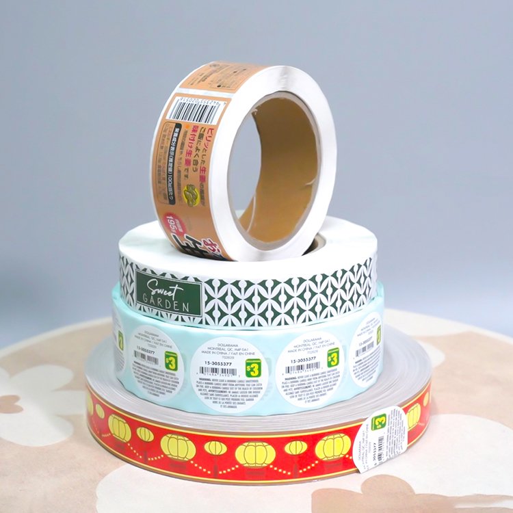 Custom Logo Circle Packaging Sticker Sheets Die Cut Printing Vinyl Waterproof Resistant Food Round Sealing Label Sticker Roll