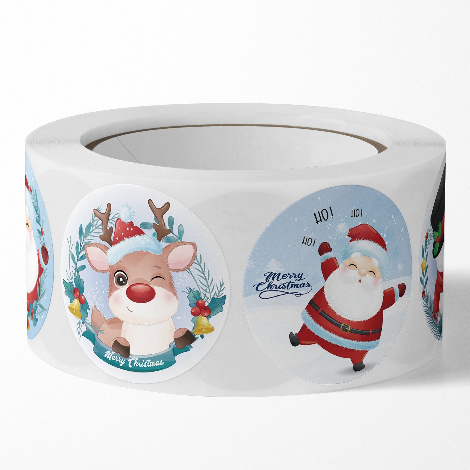 Merry Christmas Stickers Sealing Round Holidays Thank You For Gift Decoration Cartoon Stickers