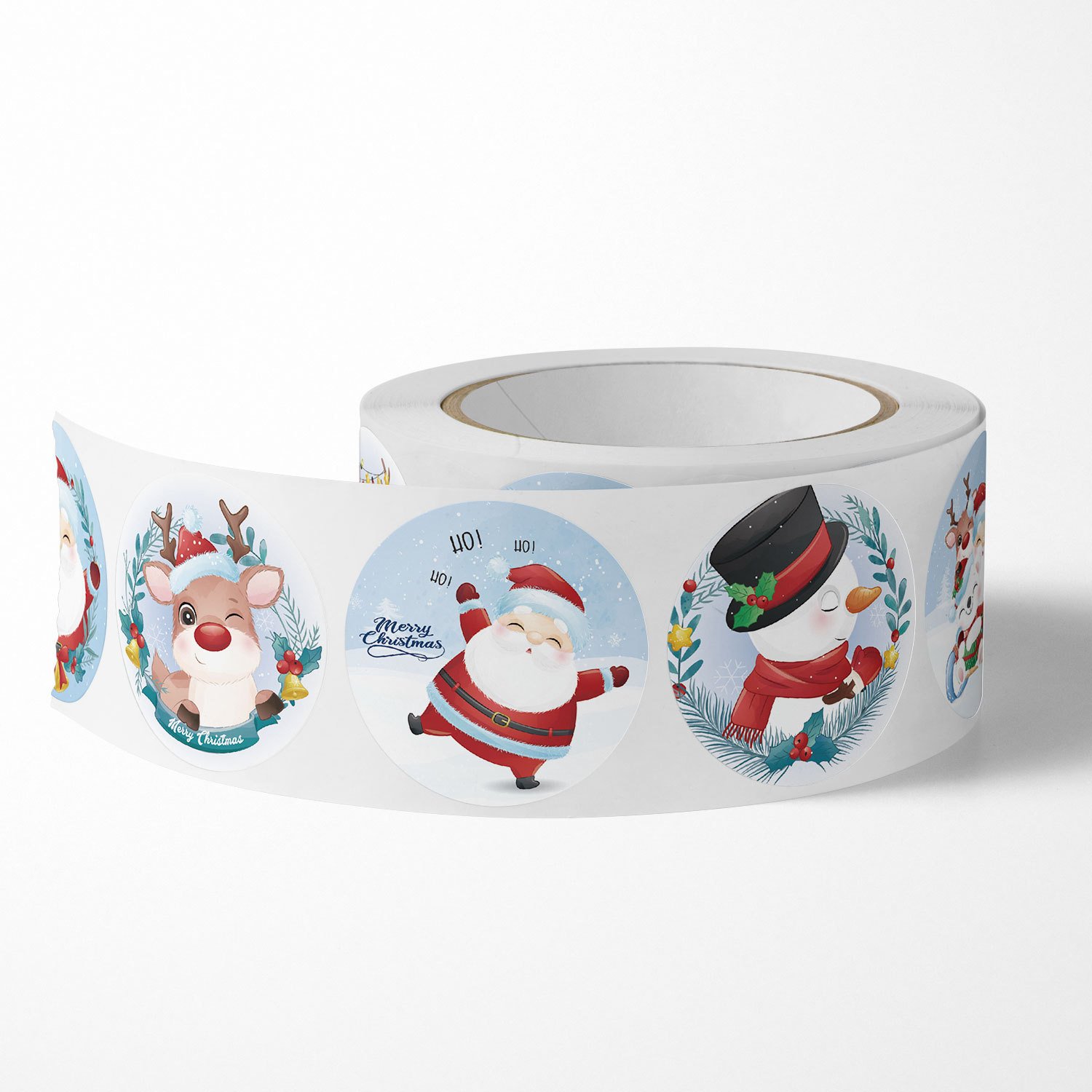 Merry Christmas Stickers Sealing Round Holidays Thank You For Gift Decoration Cartoon Stickers