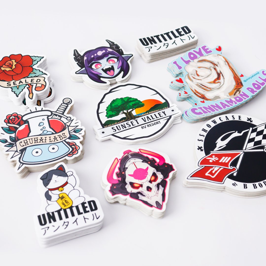 Custom Printed Logo Waterproof Die Cut Sticker Anime Decorative Cartoon Adhesive Vinyl PVC Printing Kiss Cut Sticker Sheets