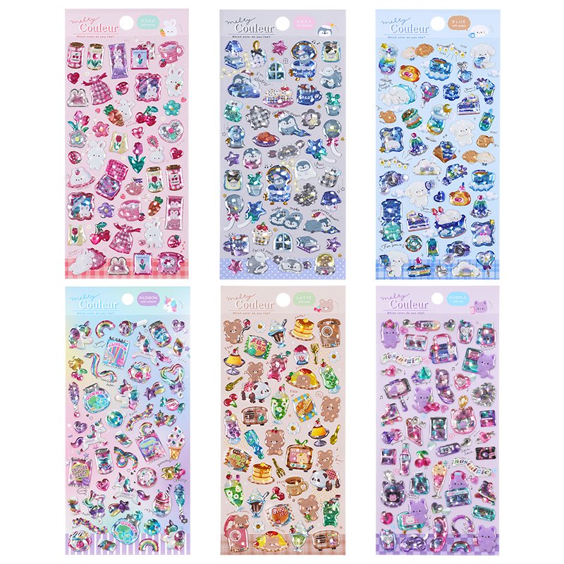 SHANLE Wholesale Cute Animals Crystal Sticker in Notebook Kawaii Stationery Sticker Custom Phone Cartoon 3D Epoxy Resin Sticker