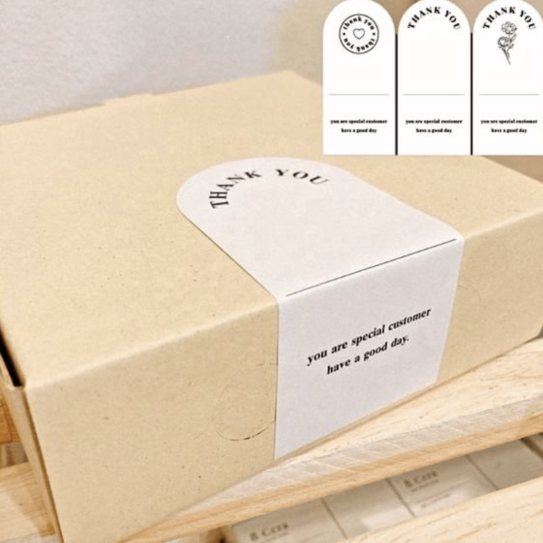 Custom Print Luxury Thank You Sticker Texture Paper Gift Bag Food Shipping Packing Box Seal Label Logo Sticker For Packing Boxes