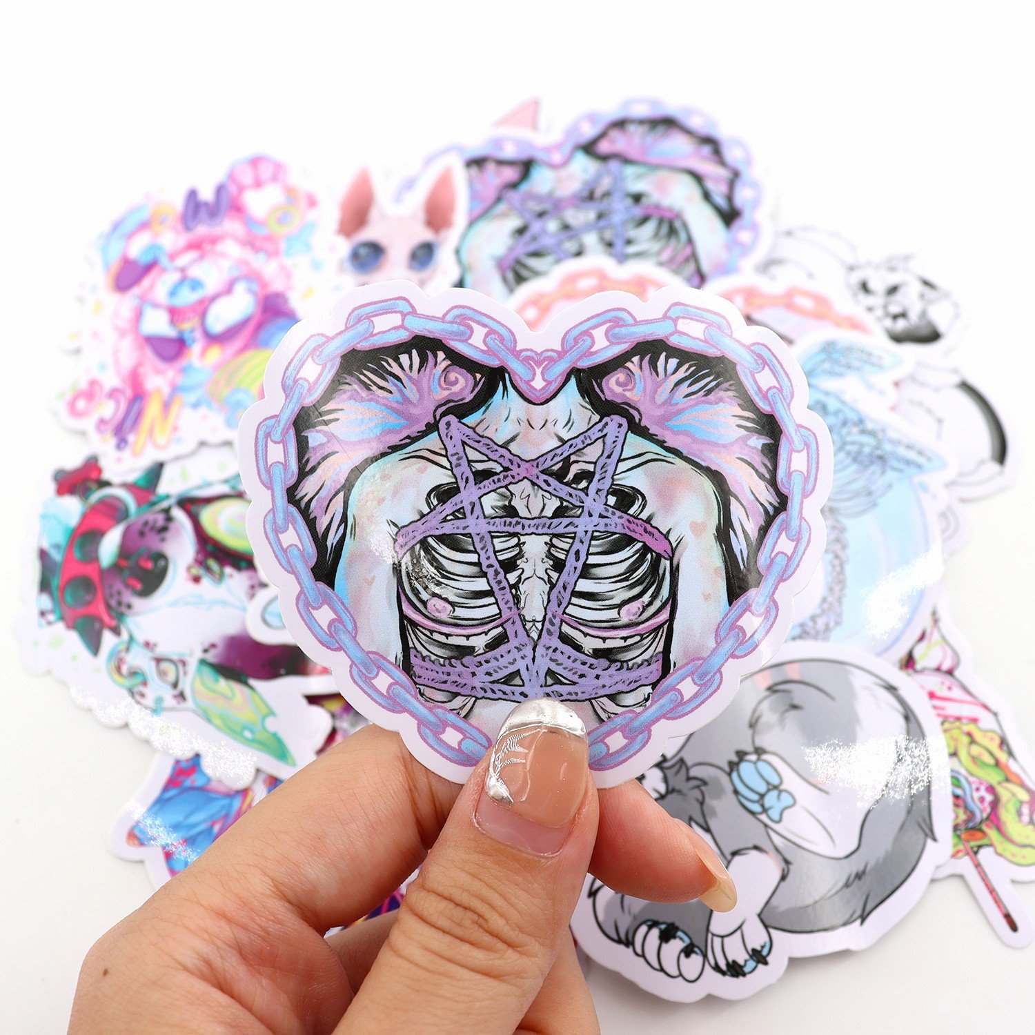 Self Adhesive Waterproof Custom Cartoon Transparent Vinyl Stickers Hologram Anime Holographic Stickers