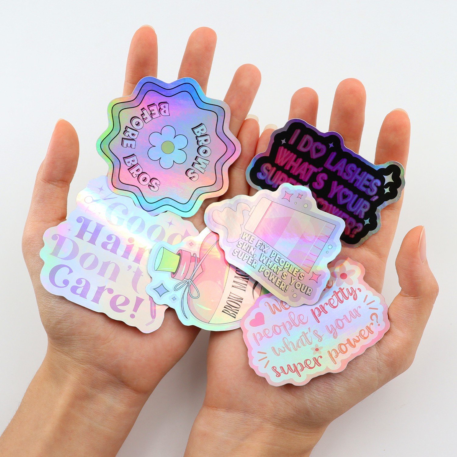 Self Adhesive Waterproof Custom Cartoon Transparent Vinyl Stickers Hologram Anime Holographic Stickers