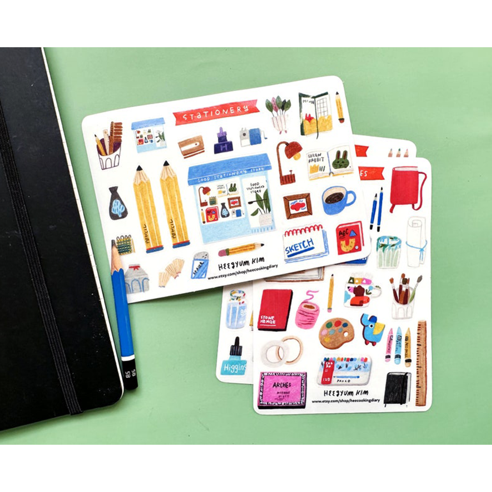 DIY Stationary Sticker Self-Adhesive Printing Custom Vinyl Scrapbooking Decorative Sticker Sheets
