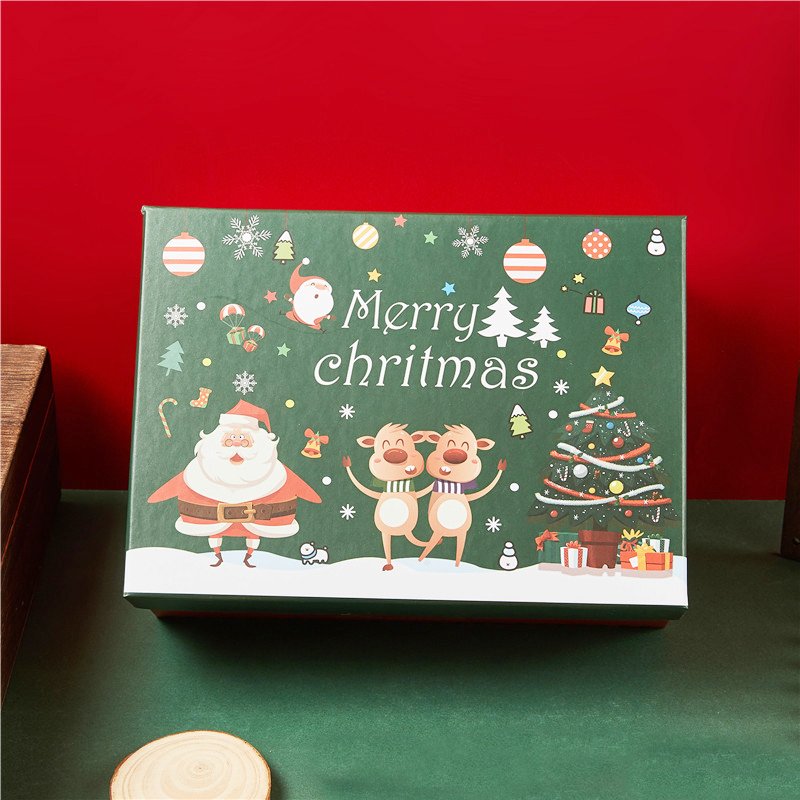 New Christmas cartoon high-grade folding box used for headphones packaging carton Children's Day flowers Christmas tree flip box