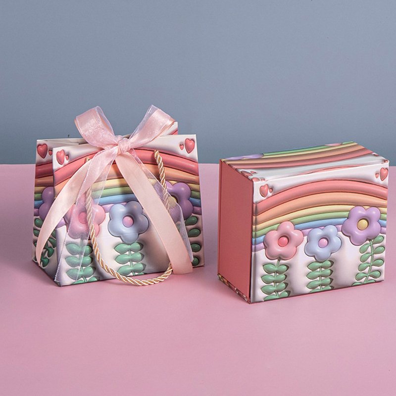 New Christmas cartoon high-grade folding box used for headphones packaging carton Children's Day flowers Christmas tree flip box