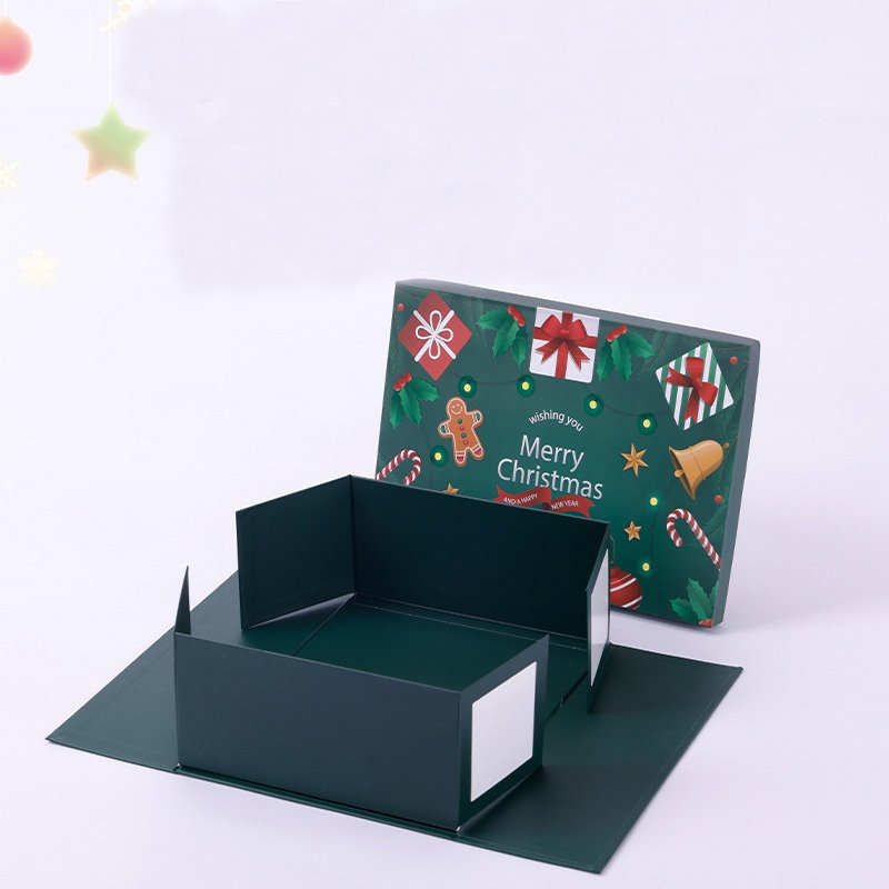 New Christmas cartoon high-grade folding box used for headphones packaging carton Children's Day flowers Christmas tree flip box
