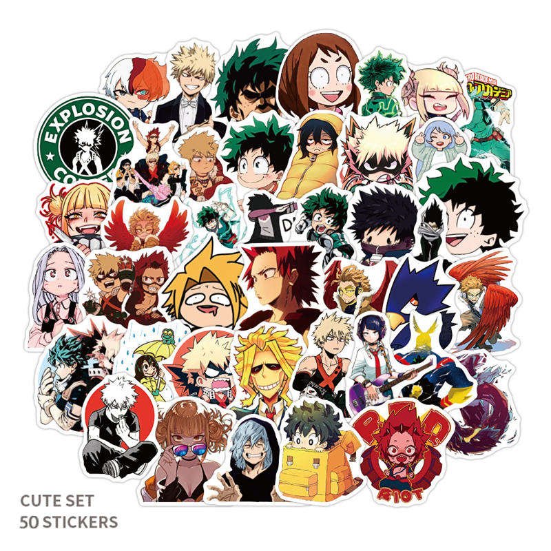 50PCS/SET Bunny Girl Demon Slayer Totoro Luffy Goku Academia Berserk Jojos Genshin Impact Uzumaki Chainsaw Man Anime Stickers