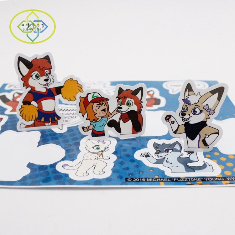 Custom Cute Sticker Printing Adhesive Cartoon Label Sticker Sheet