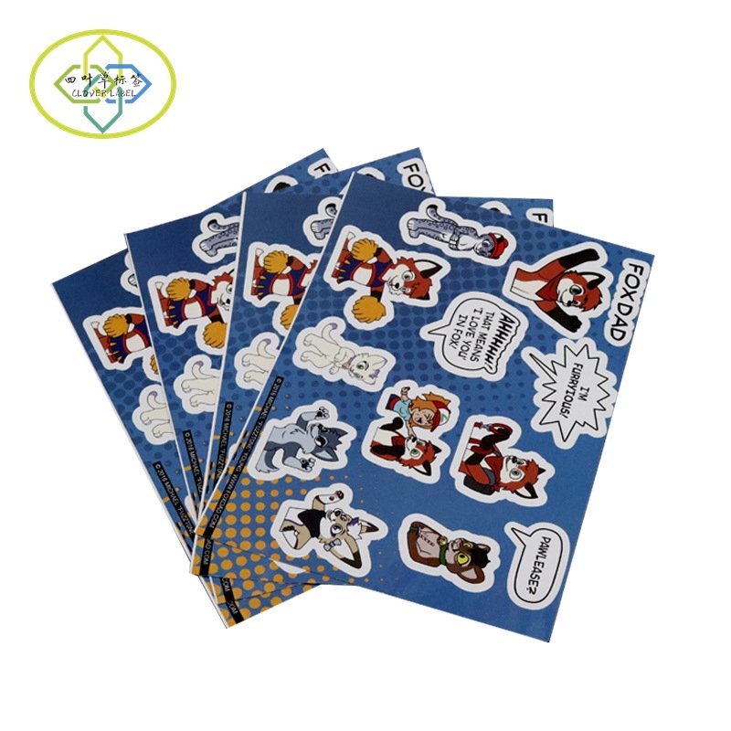 Custom Cute Sticker Printing Adhesive Cartoon Label Sticker Sheet