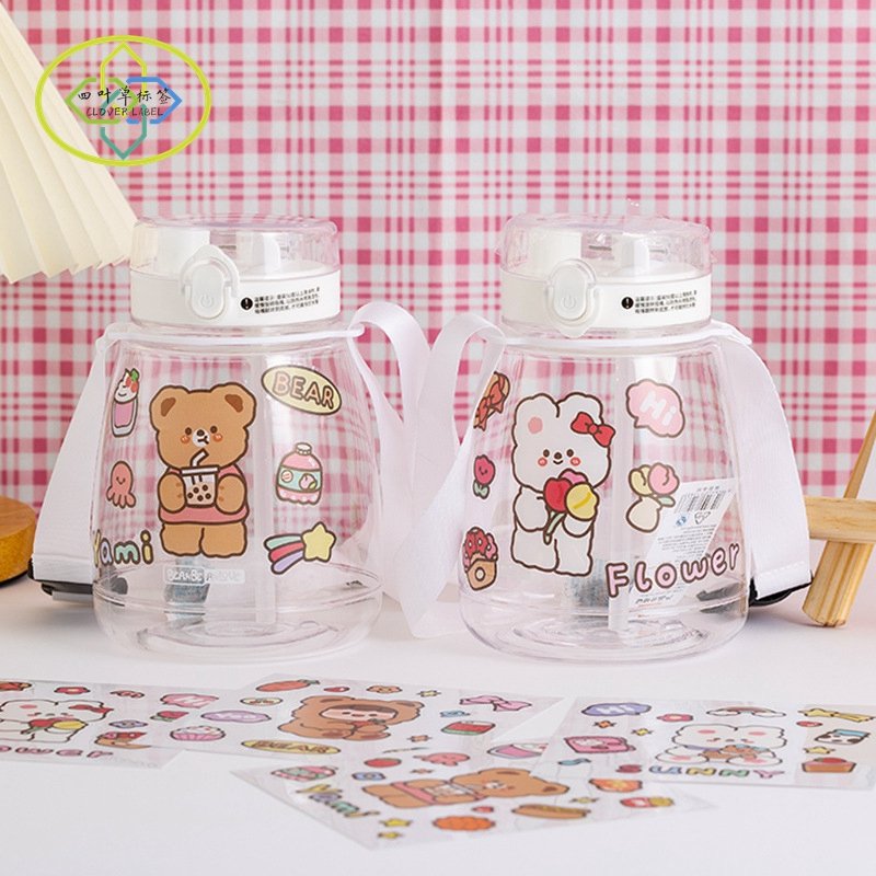 High Quality Printing Korean Cartoon Cute Clear Stickers Creative Ins Style Transparent Stickers Sheet