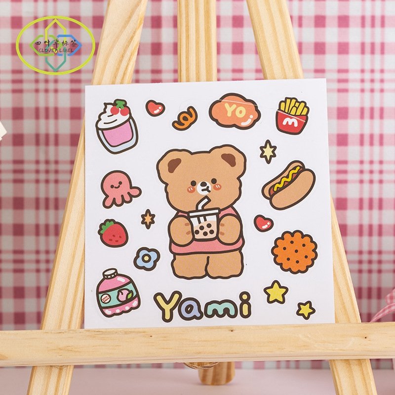 High Quality Printing Korean Cartoon Cute Clear Stickers Creative Ins Style Transparent Stickers Sheet
