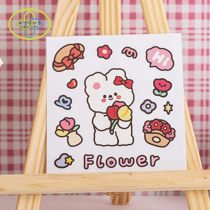 High Quality Printing Korean Cartoon Cute Clear Stickers Creative Ins Style Transparent Stickers Sheet