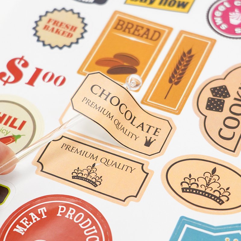 Waterproof Custom Printing Logo Food Sticker Sheet for Jar/glass/plastic Bottle Label Round/clear Packing Label