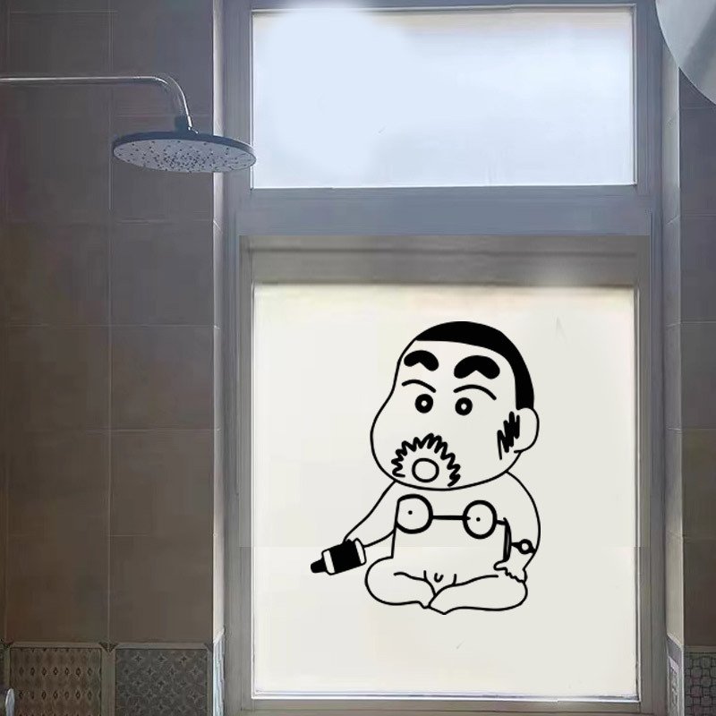 New wax funny creative cartoon children's room wall decoration anti-collision glass stickers