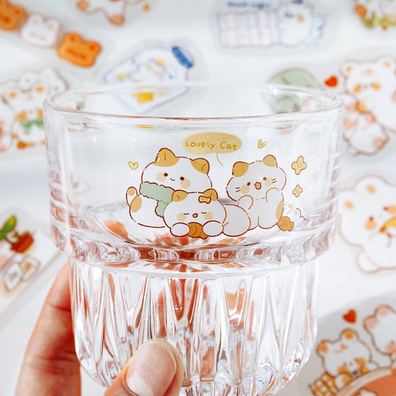 Custom Vinyl Printing Adhesive Waterproof Cartoon Die Cut Logo Label Stickers journal stickers 100 pcs