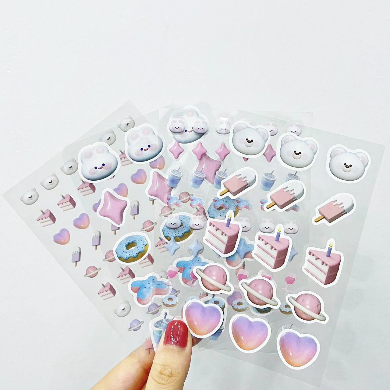 Decal Sticker Manufacturer Custom Printing Logo Mini Cute Cartoon Sticker Vinyl Die Cut Sticker Sheet for Kids Wall table Decor