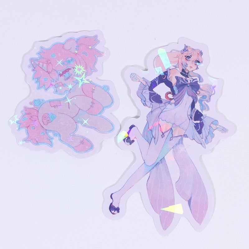 Vigreat Adhesive Cartoon Sticker Sheet No Minimum Moq Holographic Sticker