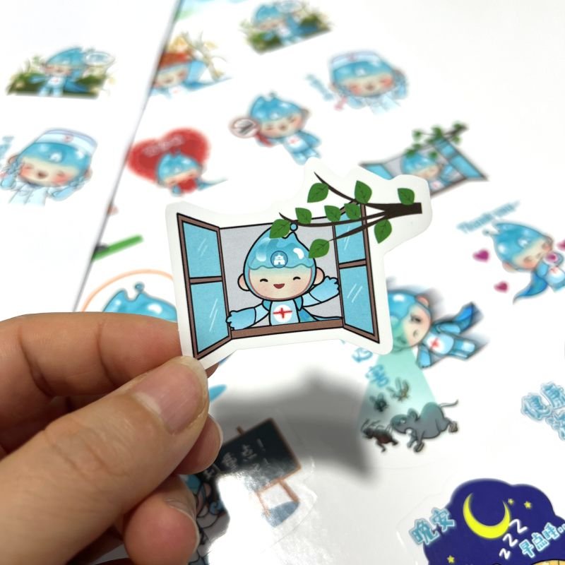 Custom Beautiful High Quality private waterproof cartoon kiss cut sticker paper