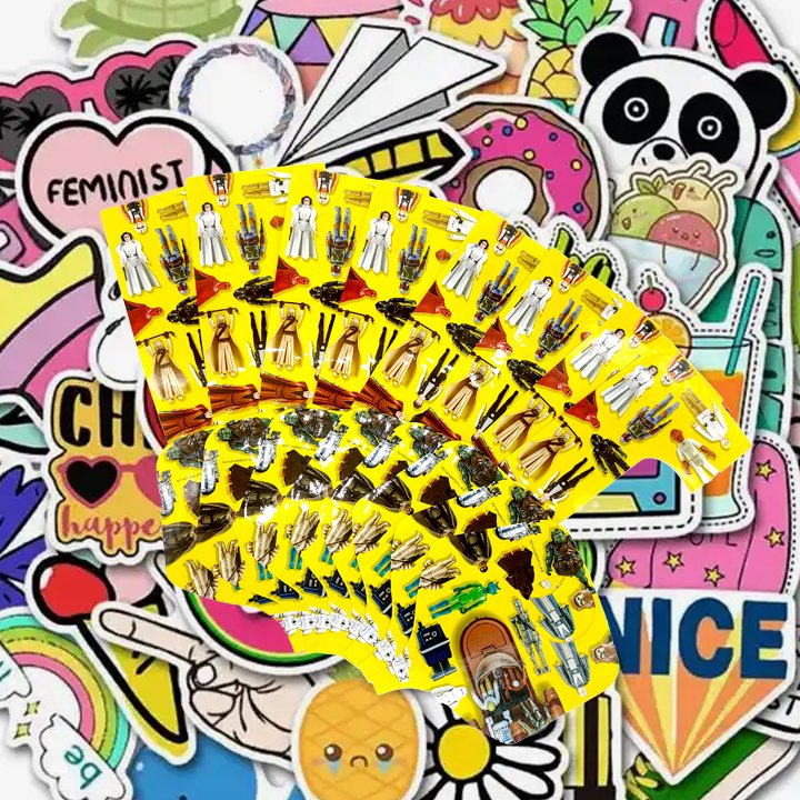 Custom cartoon waterproof sticker Custom color die-cut self-adhesive sticker
