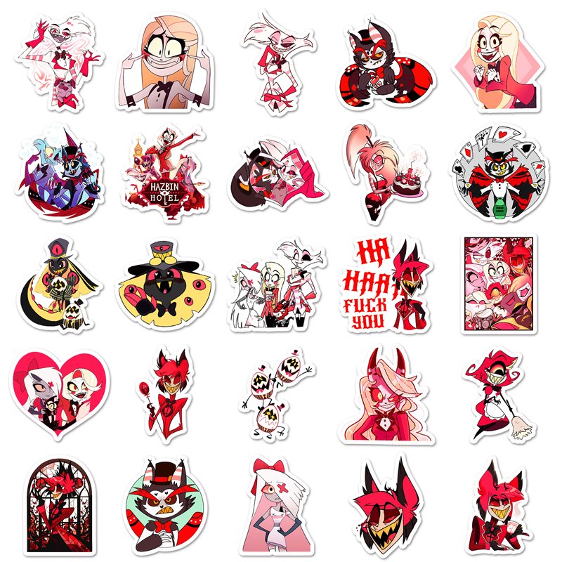 50Pcs Factory Outlet Sale Custom Anime Sticker Cartoon Graffiti Hazbin Hotel Stickers For Laptop Waterproof