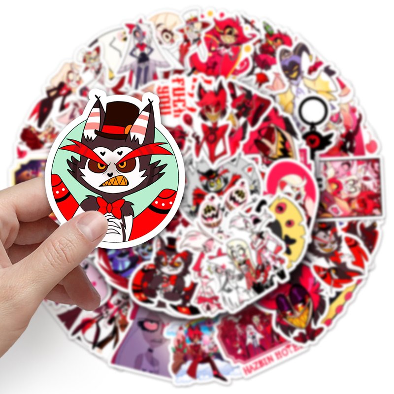 50Pcs Factory Outlet Sale Custom Anime Sticker Cartoon Graffiti Hazbin Hotel Stickers For Laptop Waterproof